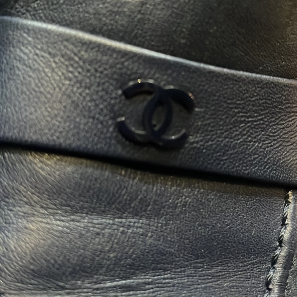 CHANEL Navy Leather Penny Loafers - Picture 12 of 12
